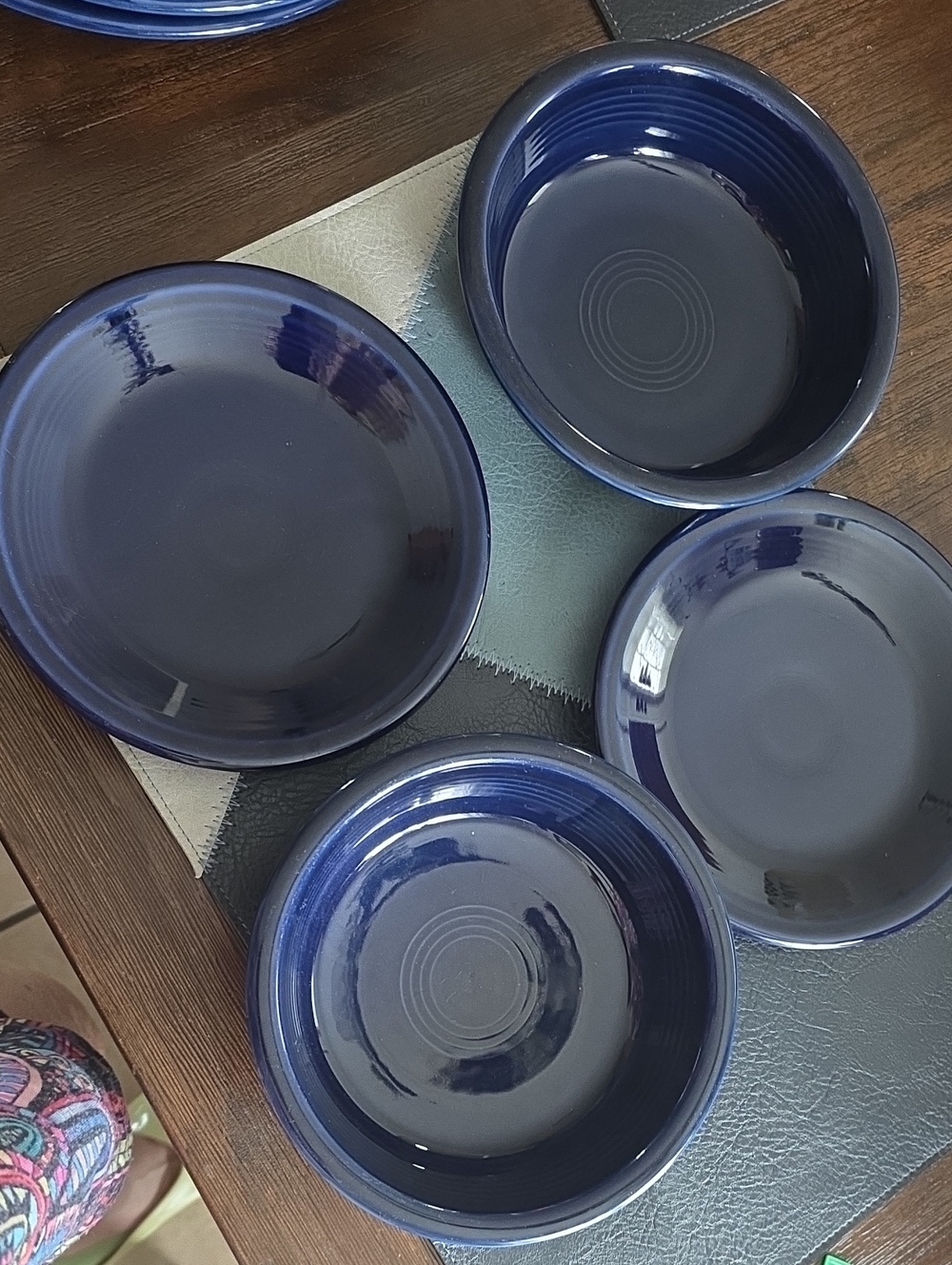 Fiestaware Deep Cobalt Blue Bowls - Set of 2 & 2 Side Plates. No Chips